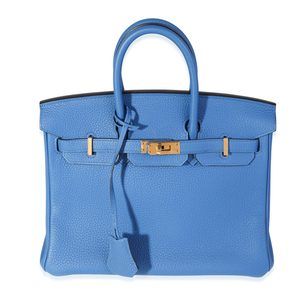 Hermes Bleu Hydra Clemence Birkin 25 GHW